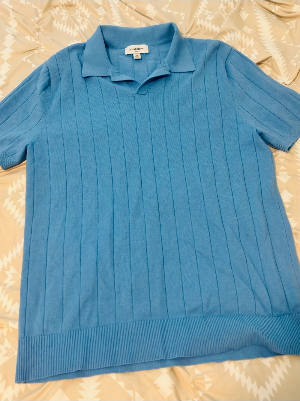 Goodfellow & Co Sky Blue Short-Sleeve Ribbed Polo